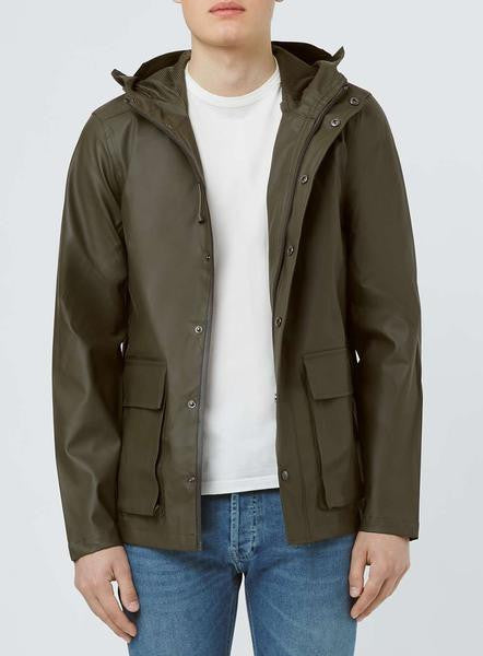 A Khaki Showerproof Rubberised Parka